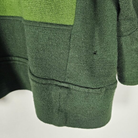 Vintage 70s 80s Silvana Wool Distressed Womens Medium Green Cardigan Sweater - Picture 6 of 9